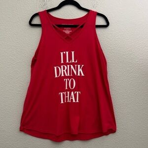 Grayson Threads I'll Drink To That Red Tank Top Size XL